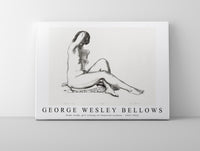 
              George Wesley Bellows - Nude study, girl sitting on flowered cushion 1923-1924
            