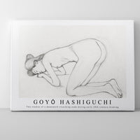Goyo Hashiguchi - Two studies of a downward crouching nude during early 20th century drawing