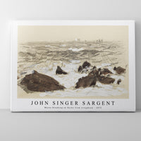 John Singer Sargent - Waves Breaking on Rocks from scrapbook (ca. 1875)
