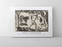 
              Paul Gauguin - Tahitian Carrying Bananas, from the Suite of Late Wood-Block 1898-1899
            