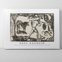 Paul Gauguin - Tahitian Carrying Bananas, from the Suite of Late Wood-Block 1898-1899