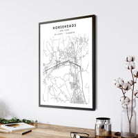 
              Horseheads, New York Scandinavian Map Print 
            