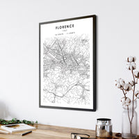 
              Florence, Italy Scandinavian Style Map Print 
            