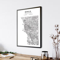 
              Manila, Philippines Scandinavian Style Map Print 
            