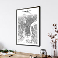 
              Philadelphia, Pennsylvania Scandinavian Map Print 
            