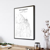 
              Bar Harbor, Maine Scandinavian Map Print 
            