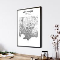 
              Montevideo, Uruguay Scandinavian Style Map Print 
            