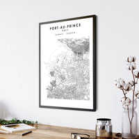 
              Port-au-Prince, Haiti Scandinavian Style Map Print 
            