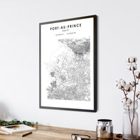 Port-au-Prince, Haiti Scandinavian Style Map Print 