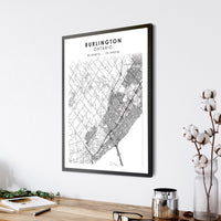 
              Burlington, Ontario Scandinavian Style Map Print 
            