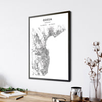 
              Odessa, Ukraine Scandinavian Style Map Print 
            