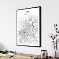
              Bern, Switzerland Scandinavian Style Map Print 
            