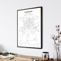 
              Hamburg, New York Scandinavian Map Print 
            