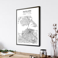 
              Auckland, New Zealand Scandinavian Style Map Print 
            