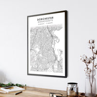 
              Dorchester, Massachusetts Scandinavian Map Print 
            