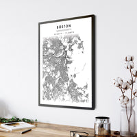 
              Boston, Massachusetts Scandinavian Map Print 
            