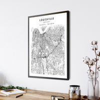 Louisville, Kentucky Scandinavian Map Print 