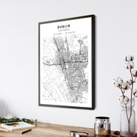 Dublin, California Scandinavian Map Print 