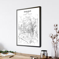 
              Dubuque, Iowa Scandinavian Map Print 
            