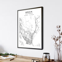 
              Benicia, California Scandinavian Map Print 
            