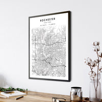 
              Rochester, New York Scandinavian Map Print 
            
