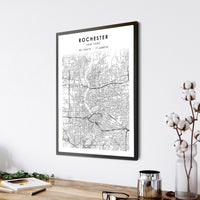 Rochester, New York Scandinavian Map Print 