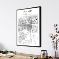 Little Rock, Arkansas Scandinavian Map Print 