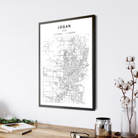 
              Logan, Utah Scandinavian Map Print 
            