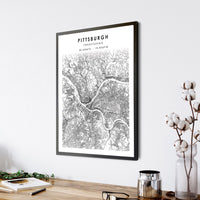 
              Pittsburgh, Pennsylvania Scandinavian Map Print 
            