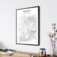 Ancaster, Ontario Scandinavian Style Map Print 