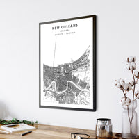 
              New Orleans, Louisiana Scandinavian Map Print 
            