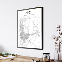 
              Del Rio, Texas Scandinavian Map Print 
            