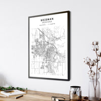 
              Bozeman, Montana Scandinavian Map Print 
            
