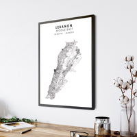 
              Lebanon Scandinavian Style Map Print 
            
