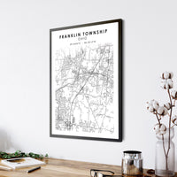 
              Franklin Township, Ohio Scandinavian Map Print 
            