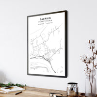 Dauphin, Pennsylvania Scandinavian Map Print 