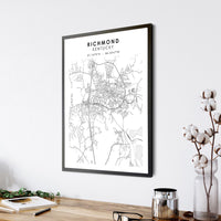 Richmond, Kentucky Scandinavian Map Print 