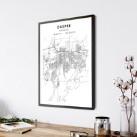
              Casper, Wyoming Scandinavian Map Print 
            
