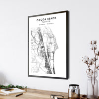 
              Cocoa Beach, Florida Scandinavian Map Print 
            