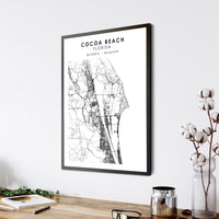 Cocoa Beach, Florida Scandinavian Map Print 