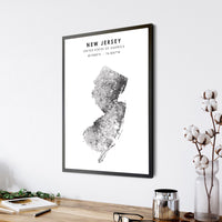 
              New Jersey, United States Scandinavian Style Map Print 
            