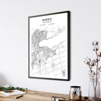 
              Barrie, Ontario Scandinavian Style Map Print 
            