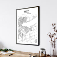 Barrie, Ontario Scandinavian Style Map Print 