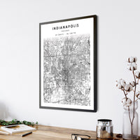 
              Indianapolis, Indiana Scandinavian Map Print 
            