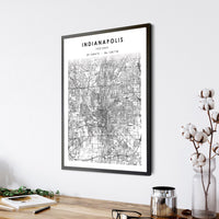 Indianapolis, Indiana Scandinavian Map Print 