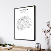 
              Macedonia Scandinavian Style Map Print 
            