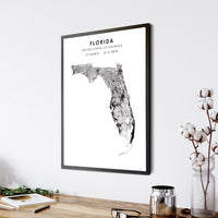 
              Florida, United States Scandinavian Style Map Print 
            