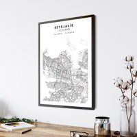 
              Reykjavík, Iceland Scandinavian Style Map Print 
            