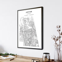 Jupiter, Florida Scandinavian Map Print 