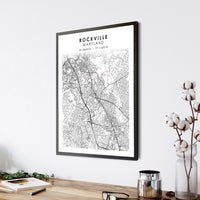 
              Rockville, Maryland Scandinavian Map Print 
            